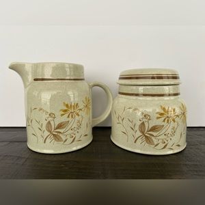 ROYAL DOULTON 1975 LAMBETHWARE SANDSPRITE Cream & Sugar Canister Set Collectable